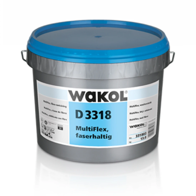 Усиленный волокном дисперсионный клей соответствующий для укладки ПВХ покрытия в рулонах и листах, дизайнерский ПВХ в плитках и планках, рулонных, планочных и плиточных напольных покрытий без ПВХ на основе полиуретана (PU)/полиолефинов и их сополимеров (PO) или с тыльной стороной из нетканого материала, виниловые покрытия, линолеум и каучуковые покрытия толщиной до 4 мм на соответствующим образом подготовленные впитывающие основания во внутренних помещениях. Расход: 290-350 гр./кв.м.